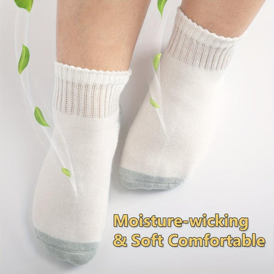6 Pairs Diabetic Ankle Socks Bamboo Non Binding Breathable Seamless Toe