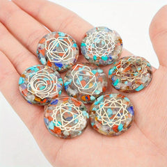 7pcs Reiki Healing Crystals Set Chakra Stones Engraved Symbols