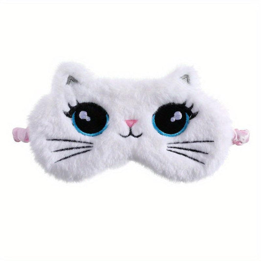 Cartoon Cat Plush Eye Mask Blackout Lunch Break Sleeping Mask