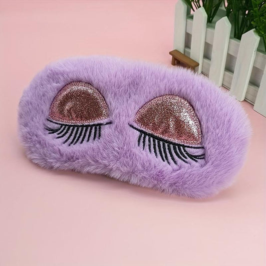 Plush Sleep Eye Mask Breathable for Travel Office Car Plane Gift