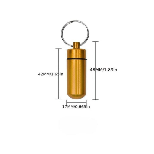 1pc Outdoor Travel Emergency Pill Bottle Aluminum Small Medicine Bottle
