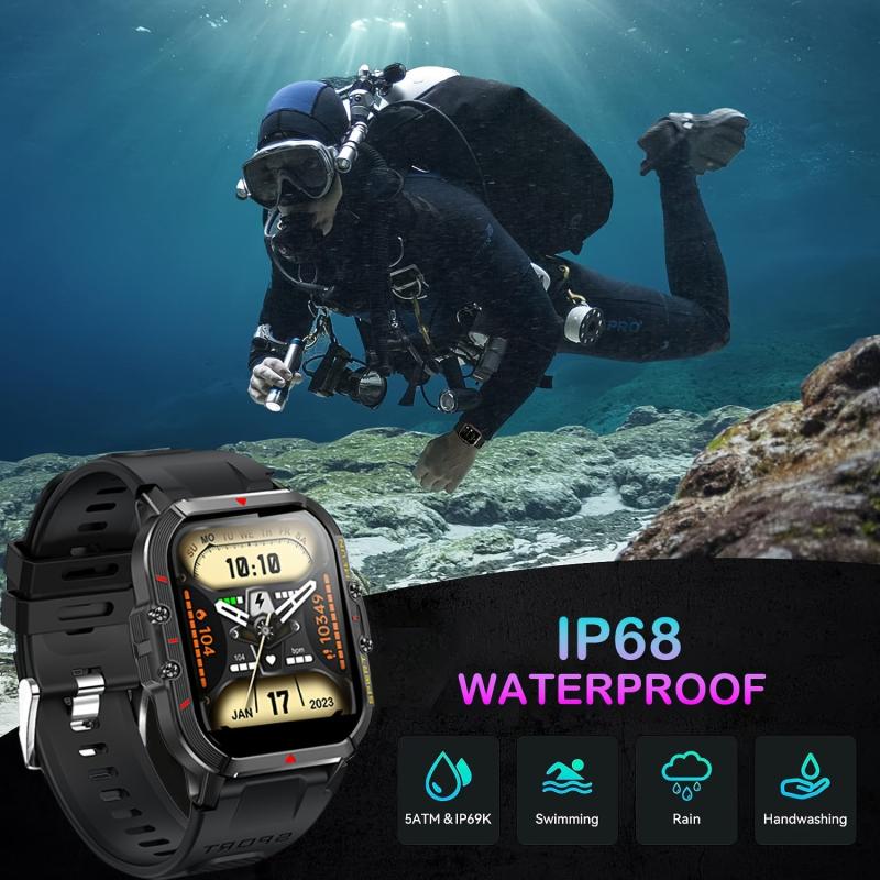 Tactical Outdoor Sports Smartwatch 4 Military Smart Watch IP68 Waterproof