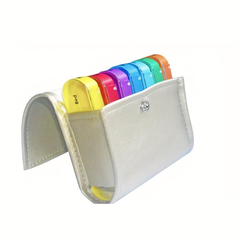 Weekly Pill Organizer in Leather Case