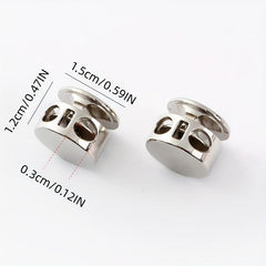 8pcs Double Hole Buckle Elastic Cord Metal Spring Button Coat Pants Cuffs