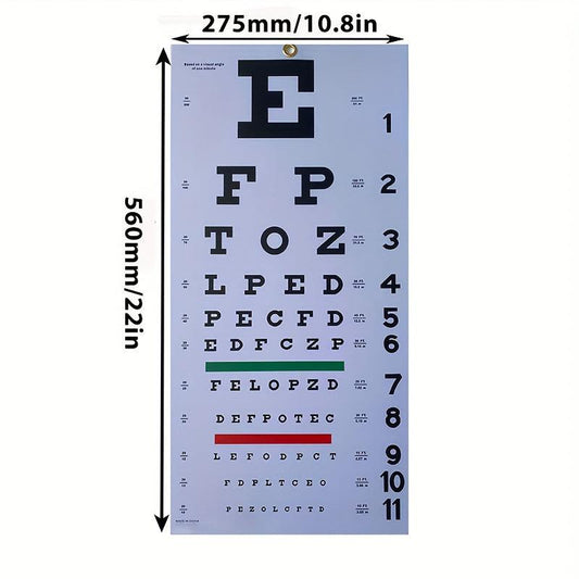 PVC Waterproof Snellen Eye Chart for Clinic and Home Use