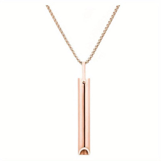 Stainless Steel Anxiety Necklace Mindful Breathing Stress Relief Tool