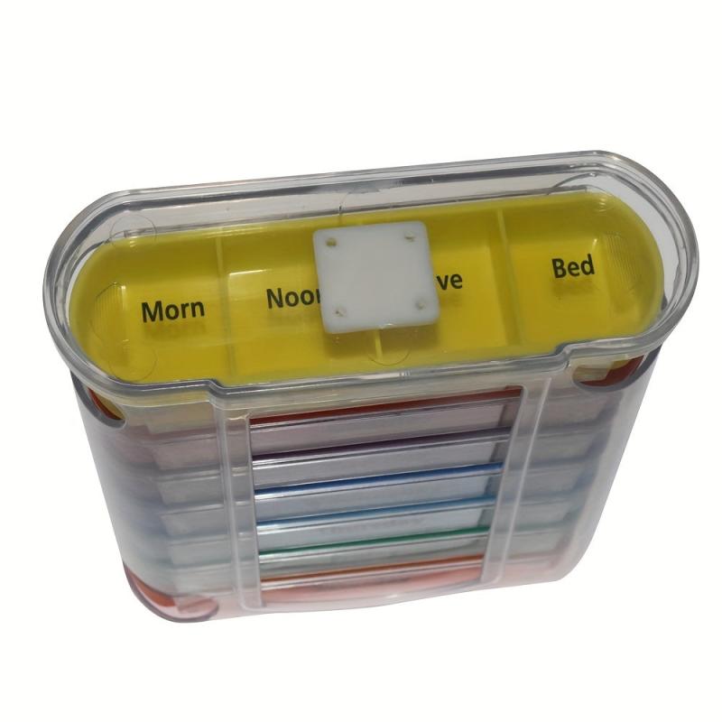 Colorful 7-Day Pill Organizer 28 Compartments Pill Case