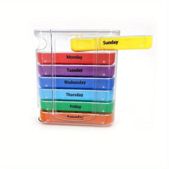 Colorful 7-Day Pill Organizer 28 Compartments Pill Case