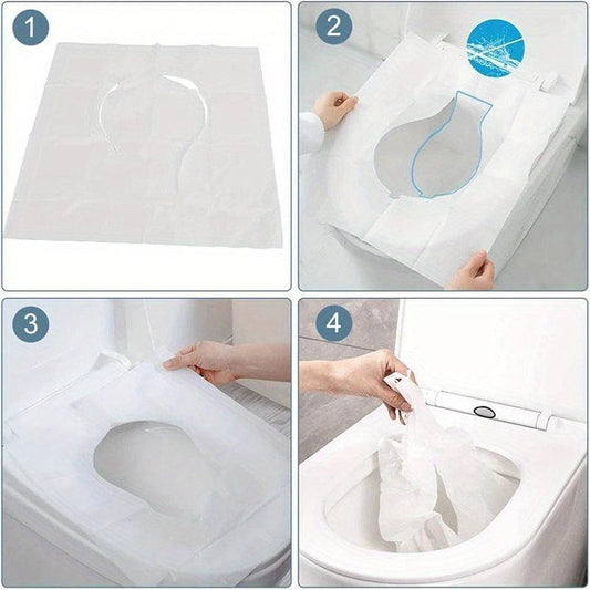50pcs Disposable Toilet Seat Cover Waterproof Safety Travel Camping