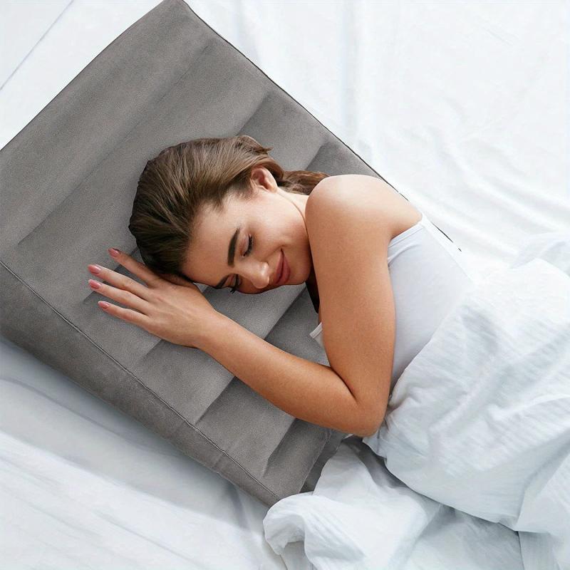 Inflatable Wedge Pillow for Sleeping & Travel, Portable Blow Up Wedge Pillow