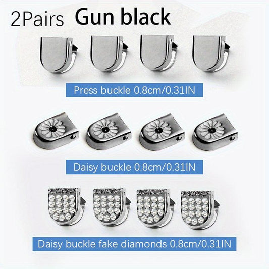 12PCS Lazy Fastener Buckles Shoelaces Small Daisy Press Buckle