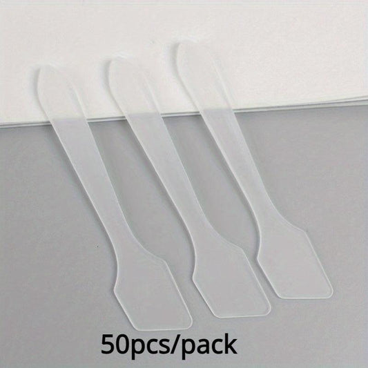 50pcs Disposable Plastic Make Up Spatulas for Skin Care Facial Cream Mask
