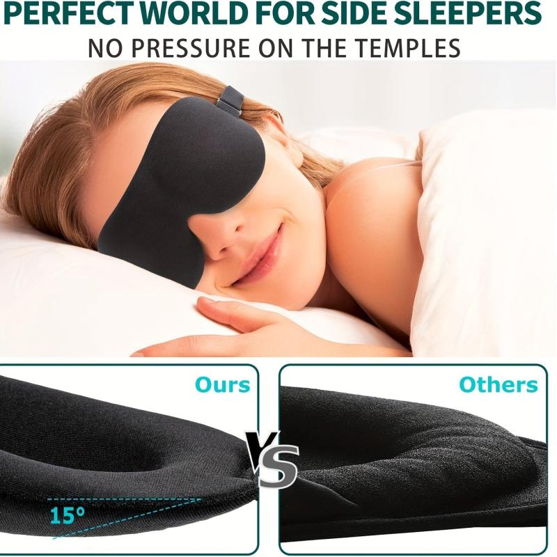 Sleep Mask Back & Side Sleeper 100% Block Out Light Eye Mask 3D Blindfold