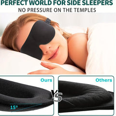 Sleep Mask Back & Side Sleeper 100% Block Out Light Eye Mask 3D Blindfold