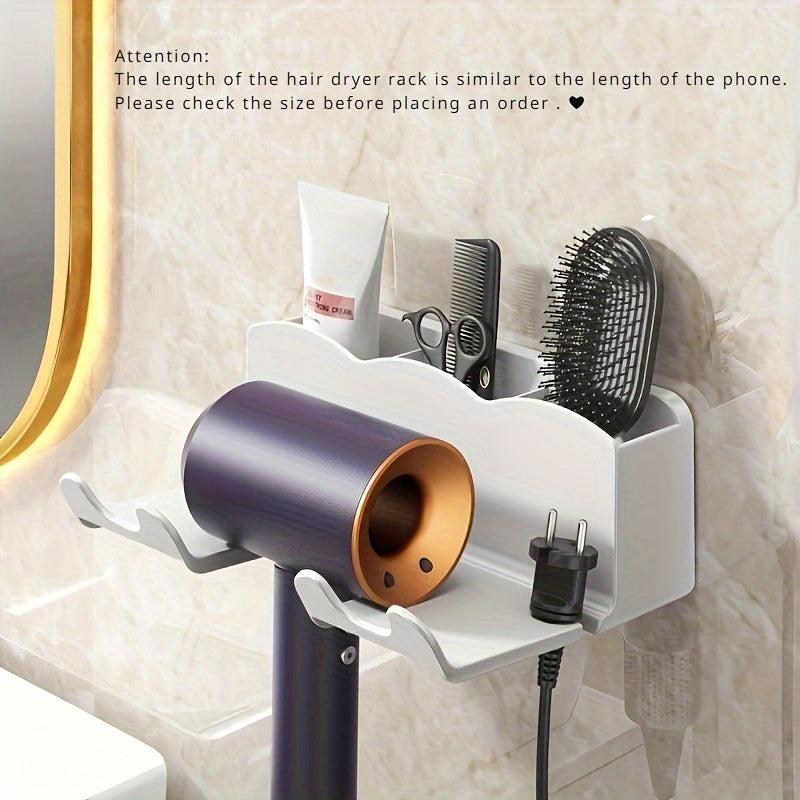 Hair Dryer Holder Bathroom Storage Rack Wall Mounted Hair Dryer Holder