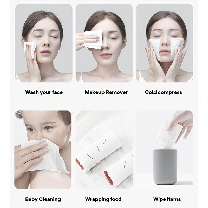 100 Disposable Face Towels Travel Makeup Wipes Cleansing Towels
