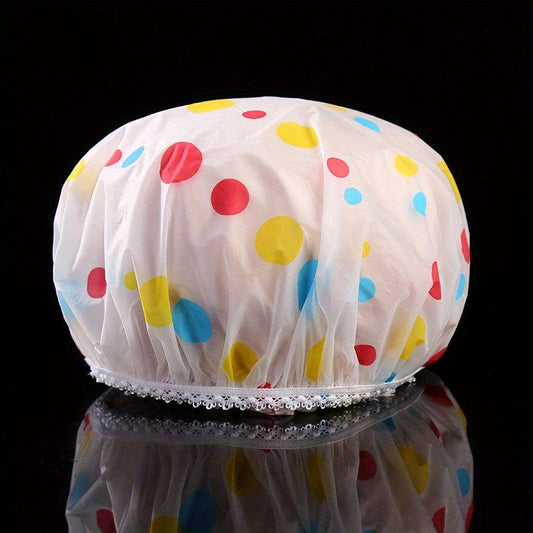 Waterproof Shower Cap with Lace Enlarged Design