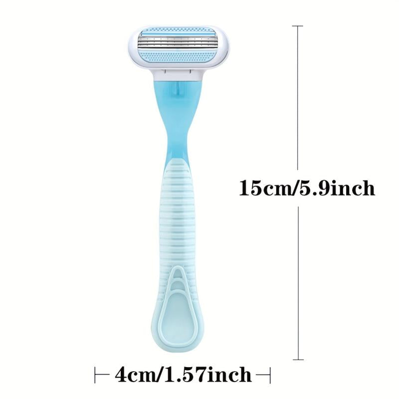 8pcs Shaving Razor Blades Safety Razor Refill 3 Layers Replaceable Heads Shaver
