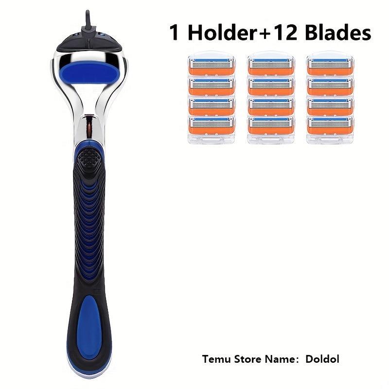 5-Layer Manual Safety Razor Set Stainless Steel Blades Replacement