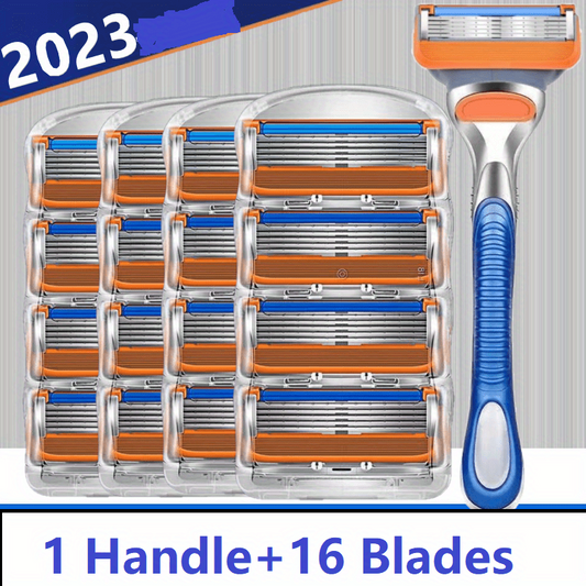 5-Layer Blades Razor For Men With Lubrication & Trimmer