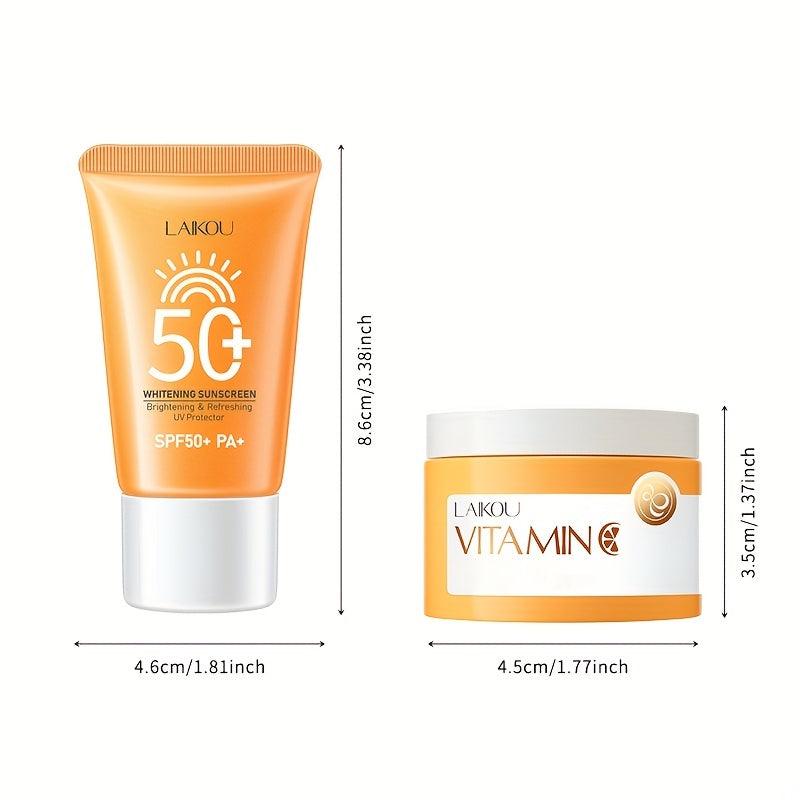 Laikou Whitening Sunscreen SPF50 Cream Set Vitamin C Reduce Oxidation