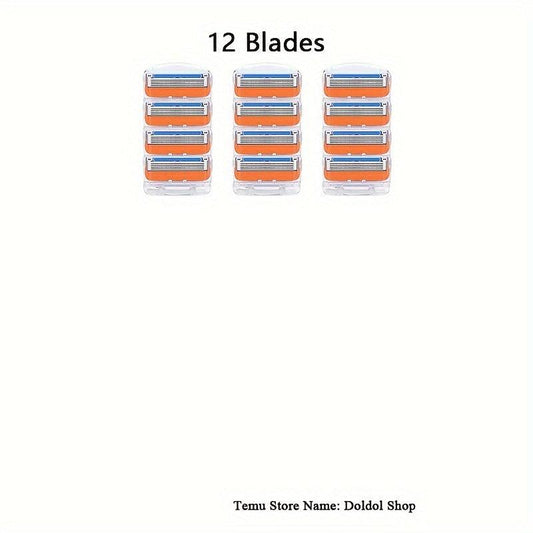 5-Layer Orange Shaving Razor Set for Men and Women