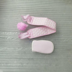 3pcs Bath Exfoliating Set Loofah Sponge Bath Glove Washcloth Back Scrubber