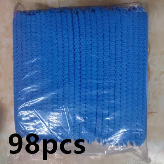 98pcs Disposable Non Woven Shower Cap Elastic Dust Cap Pink