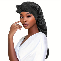 Long Satin Bonnet Silk Hair Bonnet For Sleeping With Tie Band