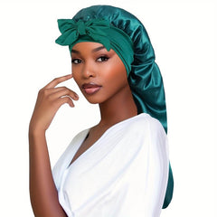 Long Satin Bonnet Silk Hair Bonnet For Sleeping With Tie Band