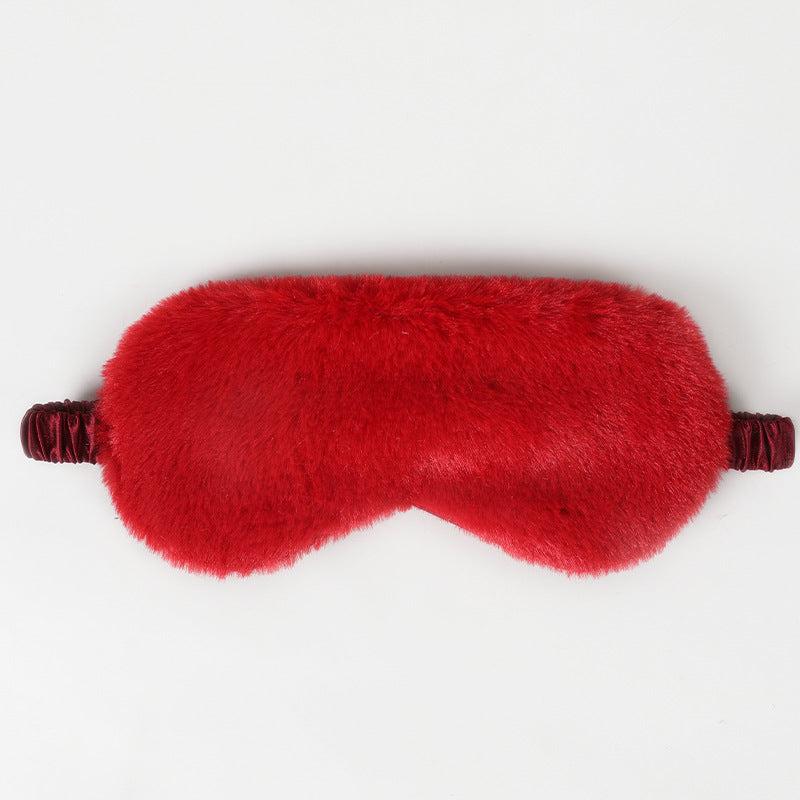 Plush Eye Mask Solid Artificial Silk Eye Protection Blackout Sleep Mask