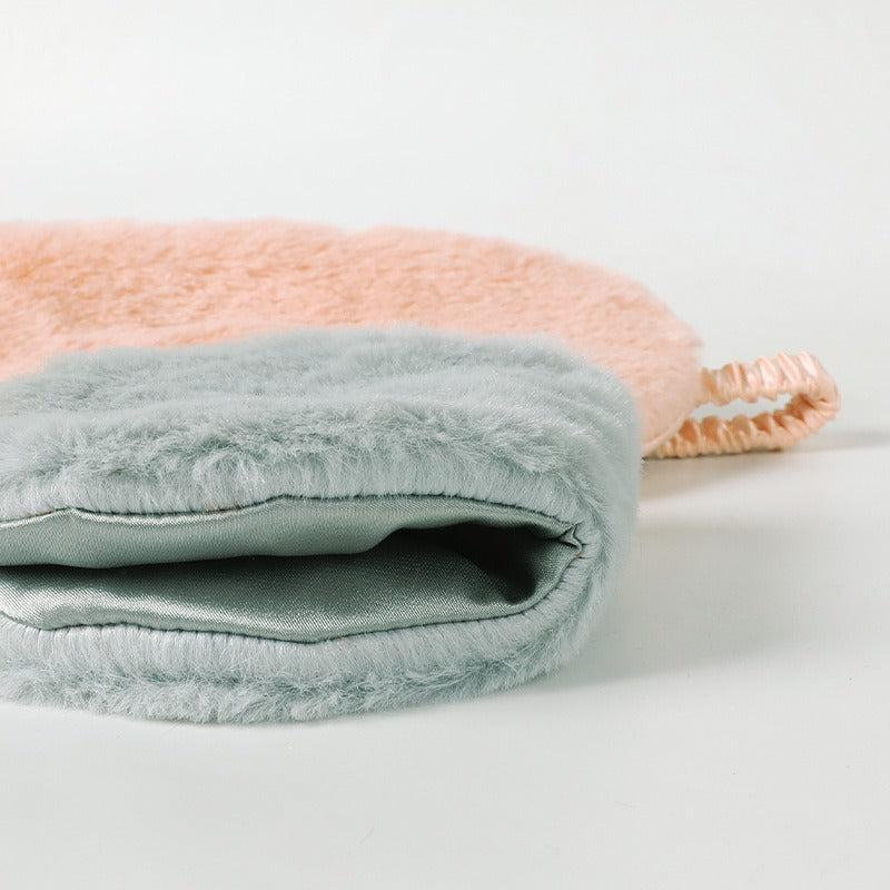 Plush Eye Mask Solid Artificial Silk Eye Protection Blackout Sleep Mask