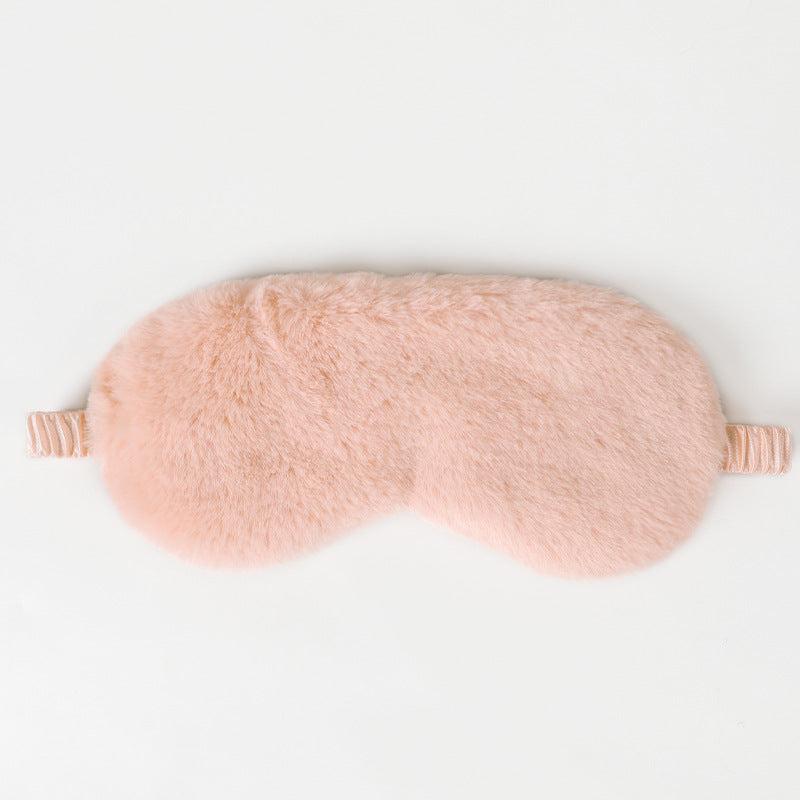 Plush Eye Mask Solid Artificial Silk Eye Protection Blackout Sleep Mask