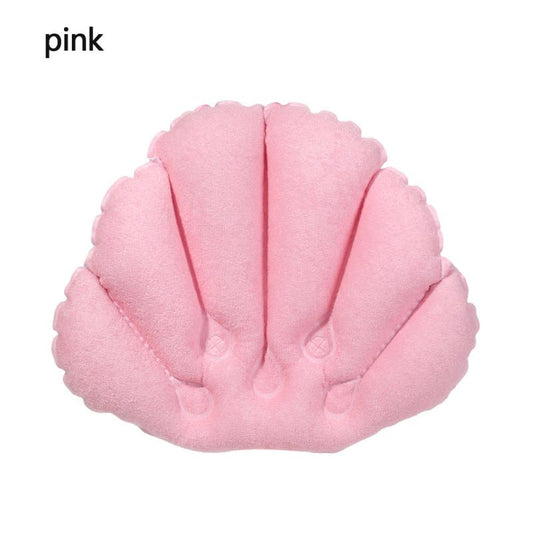 Soft Spa Neck Bath Pillow With Suction Cups Inflatable Neck Support Pillow
