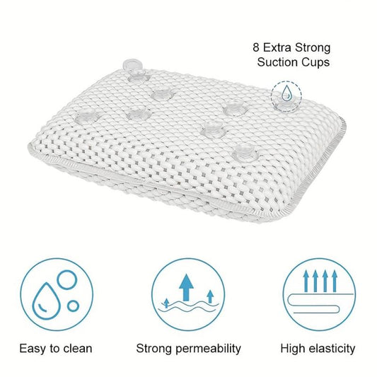 PVC Foaming Bathtub Non slip Pillow Suction Cup Bathroom Accessories
