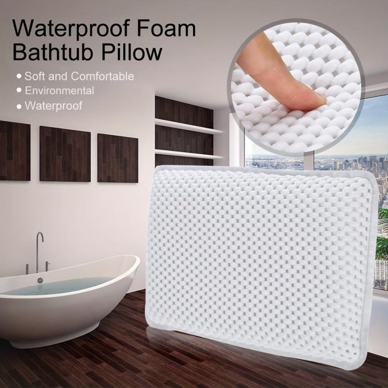 PVC Foaming Bathtub Non slip Pillow Suction Cup Bathroom Accessories