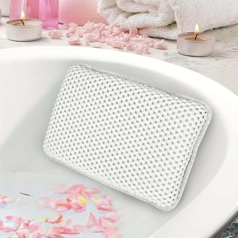 PVC Foaming Bathtub Non slip Pillow Suction Cup Bathroom Accessories