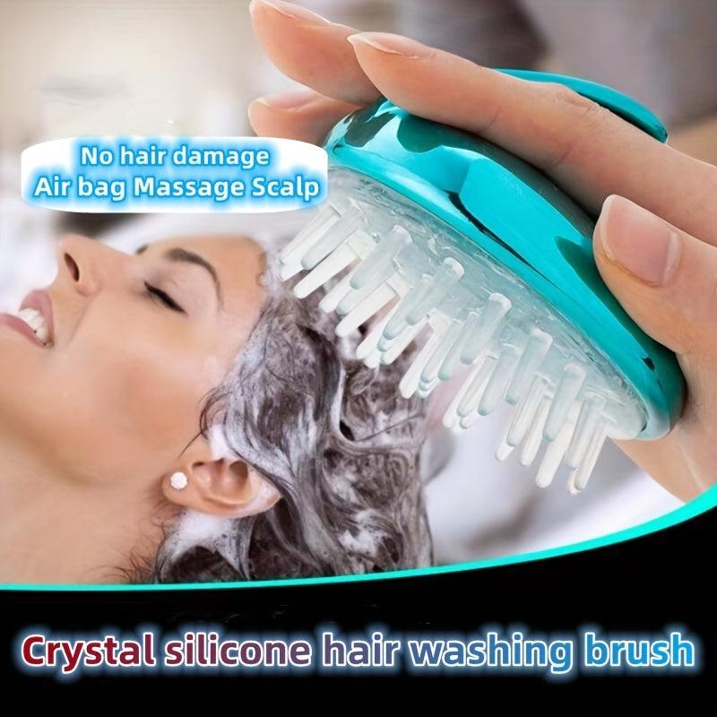 Silicone Shampoo Brush Scalp Cleaning Itching Massage Bathroom Accessory