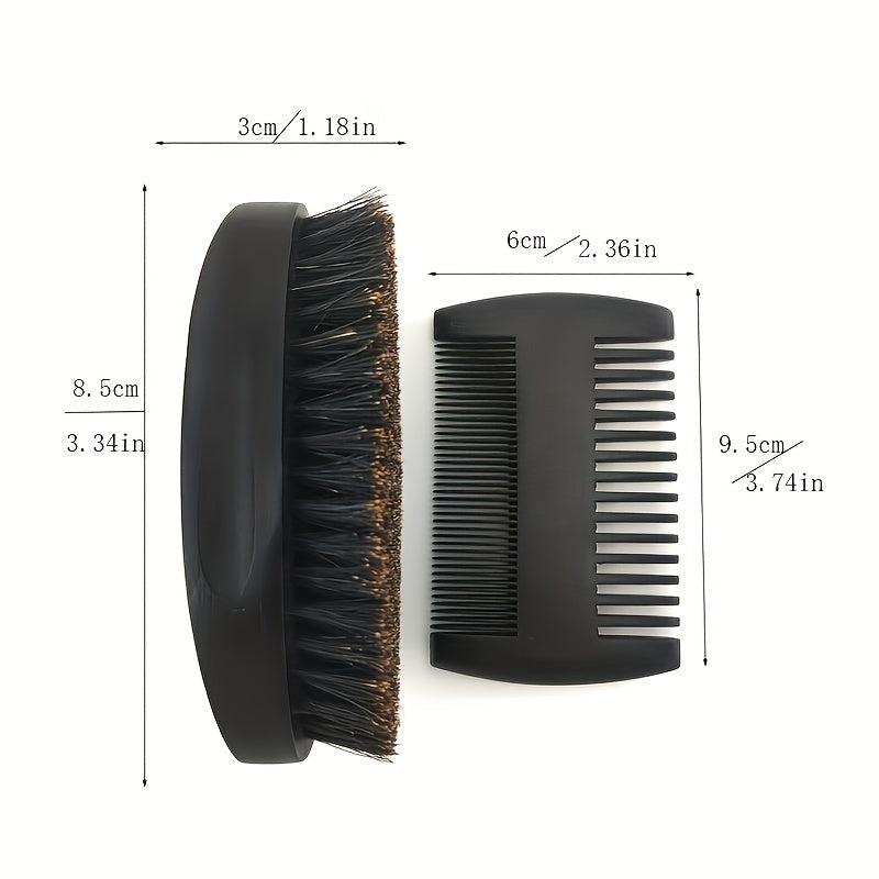 Wood Beard Kit Beard Brush Set Double Sided Styling Comb Care Kit