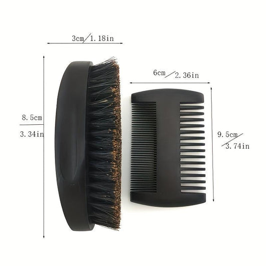 Wood Beard Kit Beard Brush Set Double Sided Styling Comb Care Kit