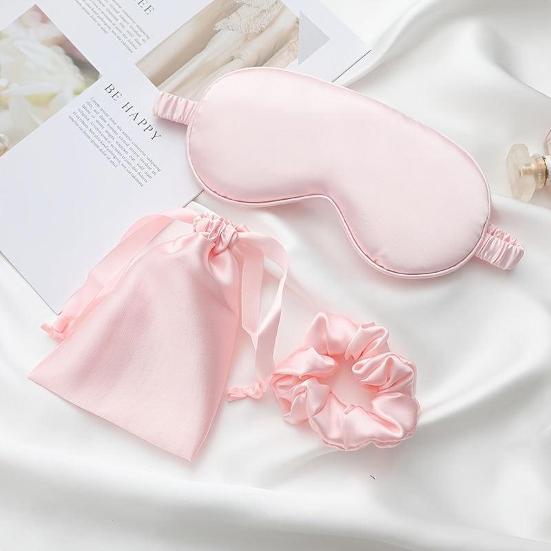 3PCS Set Silk Eye Mask Face Mask Eyeshade Blindfold Travel Rest Night Eyeshade