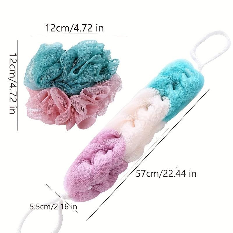 2pcs Bath Ball & Towel Set - Thickened Wipe Back Towel - Bath Towel Artifact