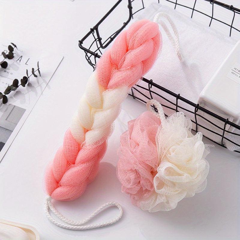2pcs Bath Ball & Towel Set - Thickened Wipe Back Towel - Bath Towel Artifact