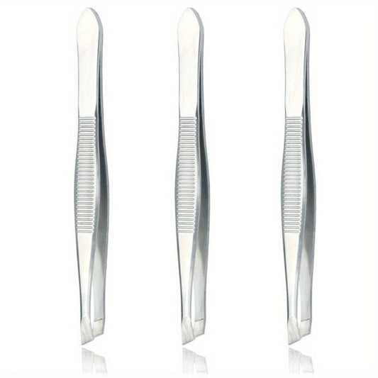 3pcs Stainless Steel Tweezers Hair Plucker For Women