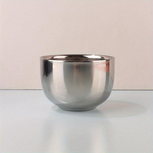 Men's Stainless Steel Shaving Soap Bowl Double Layer Foam Mug