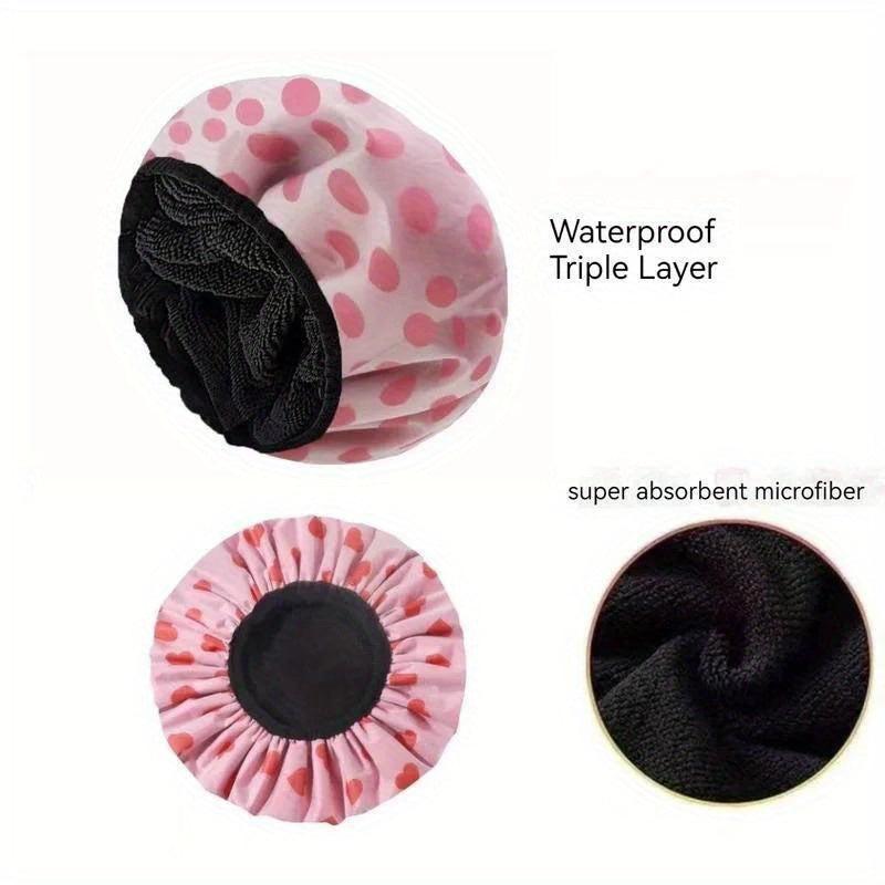 Waterproof Shower Cap Reusable Washable Hair Bath Cap