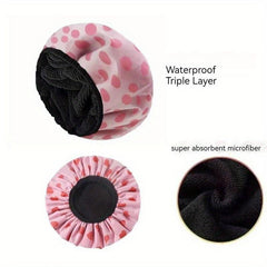 Waterproof Shower Cap Reusable Washable Hair Bath Cap