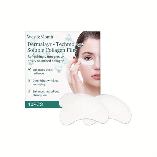 10pcs Techmology Collagen Film Skin Firming Wrinkle Smoothing Moisturizing Patch
