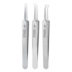 3PCS Ultra Fine No 5 Cell Pimples Head Clip Tweezers Beauty Salon