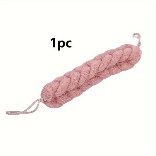 Long Stretch Back Sponge With Rope Handles Exfoliating Body Scrub